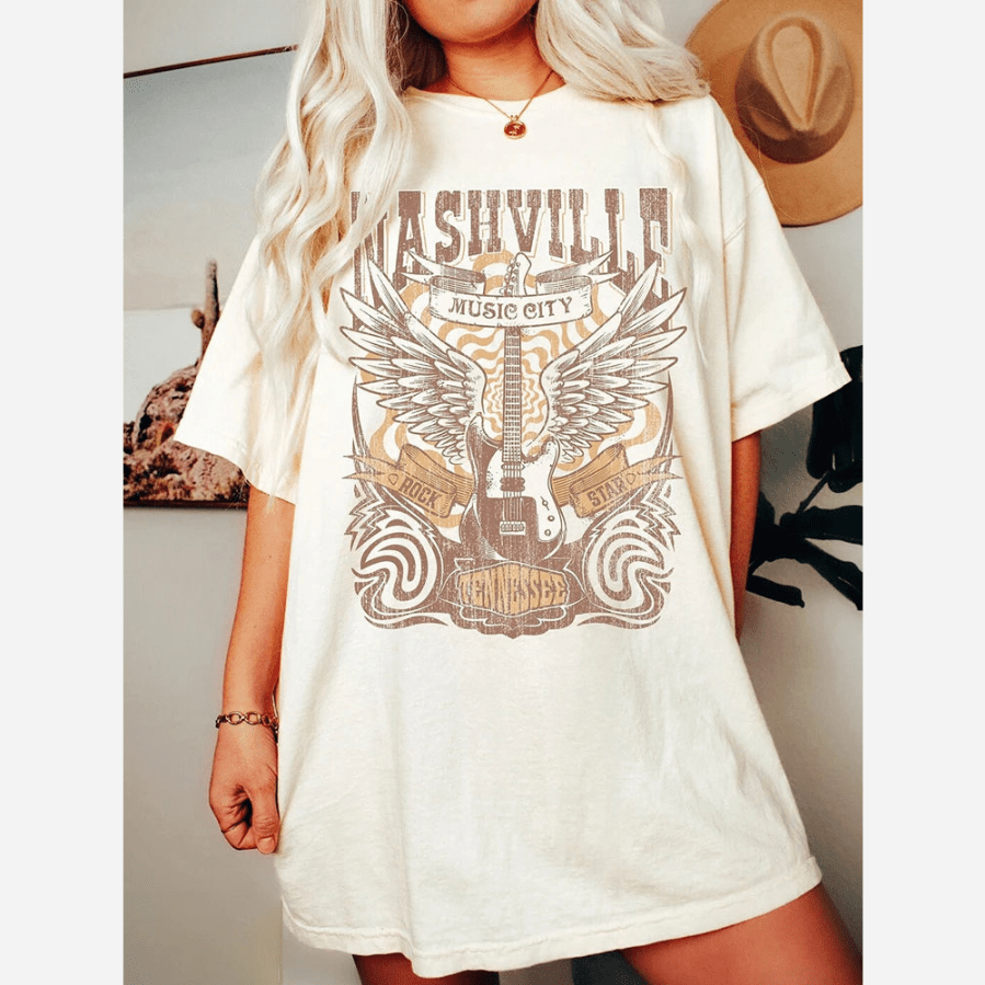 Camiseta con estampado de música country de Nashville