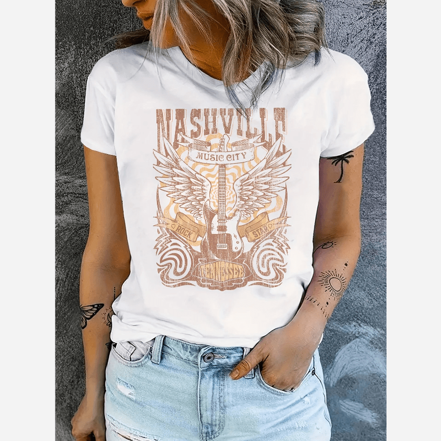 Camiseta con estampado de música country de Nashville