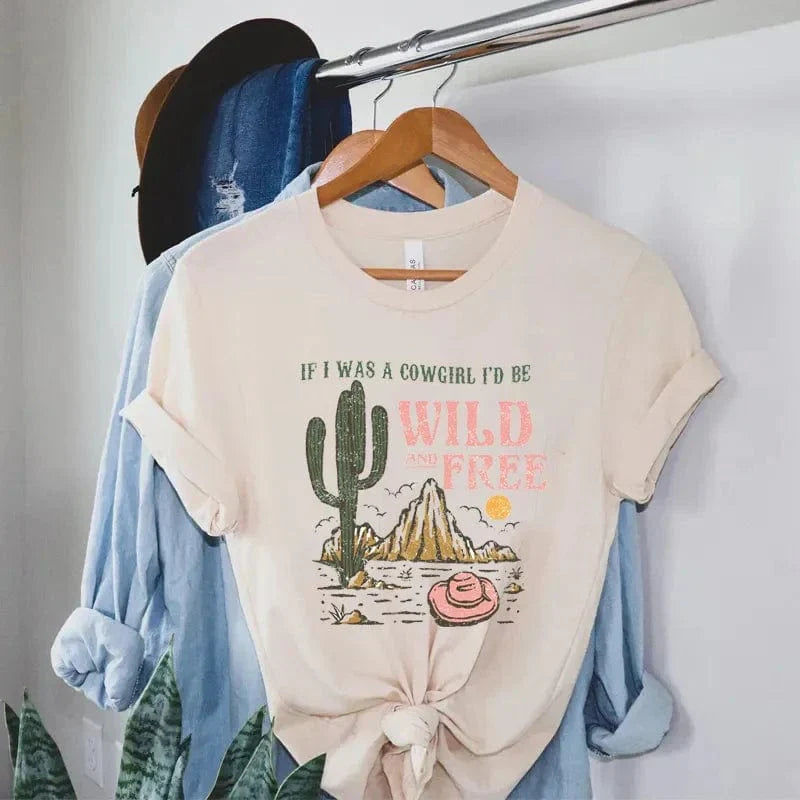Camiseta gráfica oversize estilo bohemio estilo western vintage