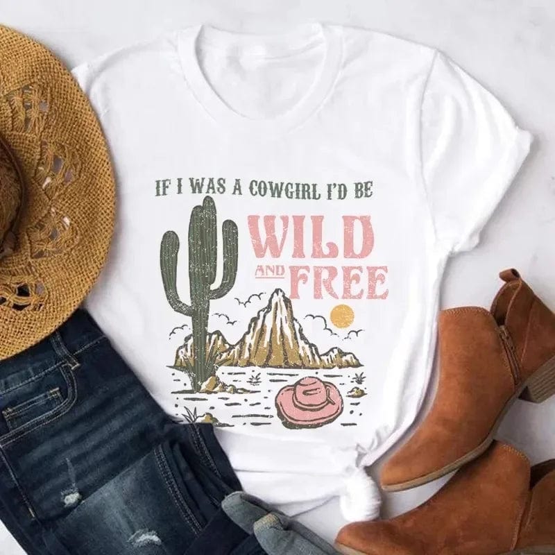 Camiseta gráfica oversize estilo bohemio estilo western vintage