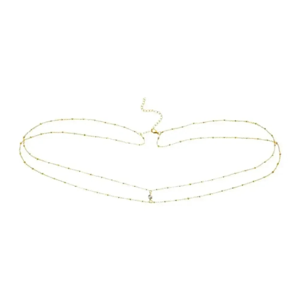 Cadena para el vientre con diamantes de imitación estilo bohemio