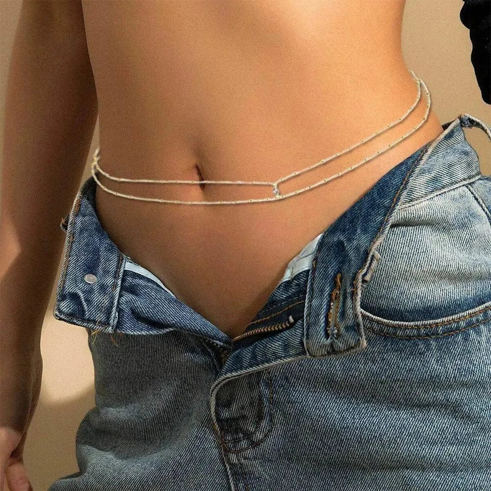 Cadena para el vientre con diamantes de imitación estilo bohemio