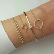 Conjunto de 4 pulseras de cristal estilo bohemio chic