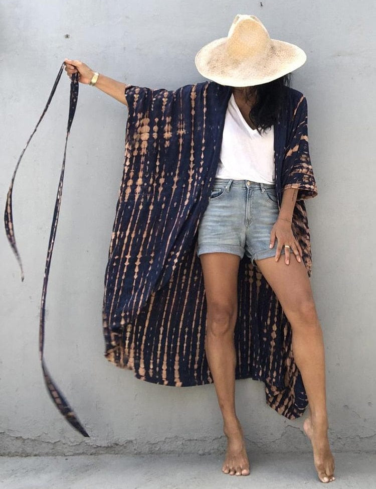 Traje de baño tipo kimono largo
