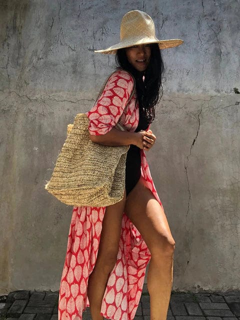 Long Floral Kimono Swimsuit Cover Up