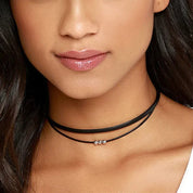 Black Leather Choker Necklace