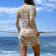 Vestido playero sexy de crochet