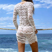 Vestido playero sexy de crochet