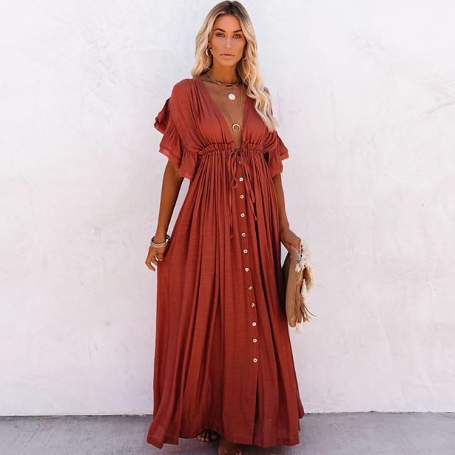 Vestido playero bohemio informal de verano