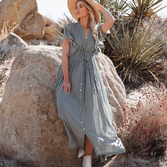Vestido playero bohemio informal de verano