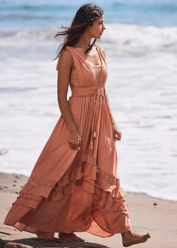 Vestido largo bohemio de playa para verano