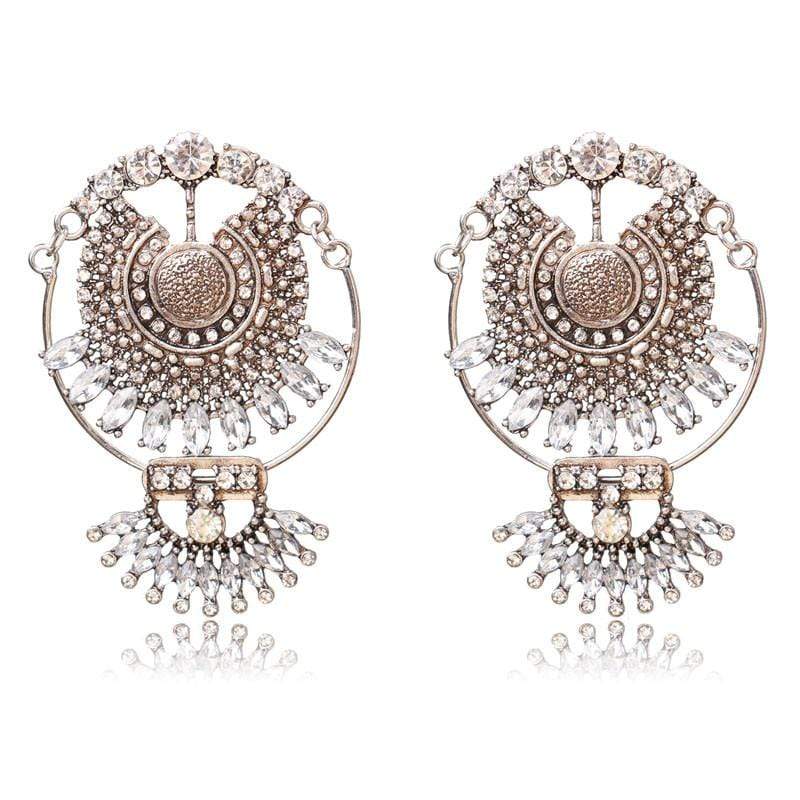 Pendientes grandes de gota de agua con diamantes de imitación