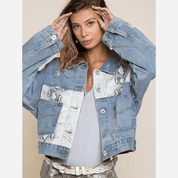 Chaqueta vaquera con estampado de serpiente bohemio