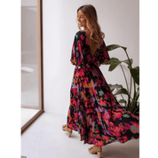 Vestido largo bohemio con estampado floral