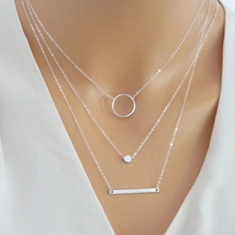 Collar con colgante bohemio en capas