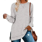 Camisa casual de manga larga de color liso