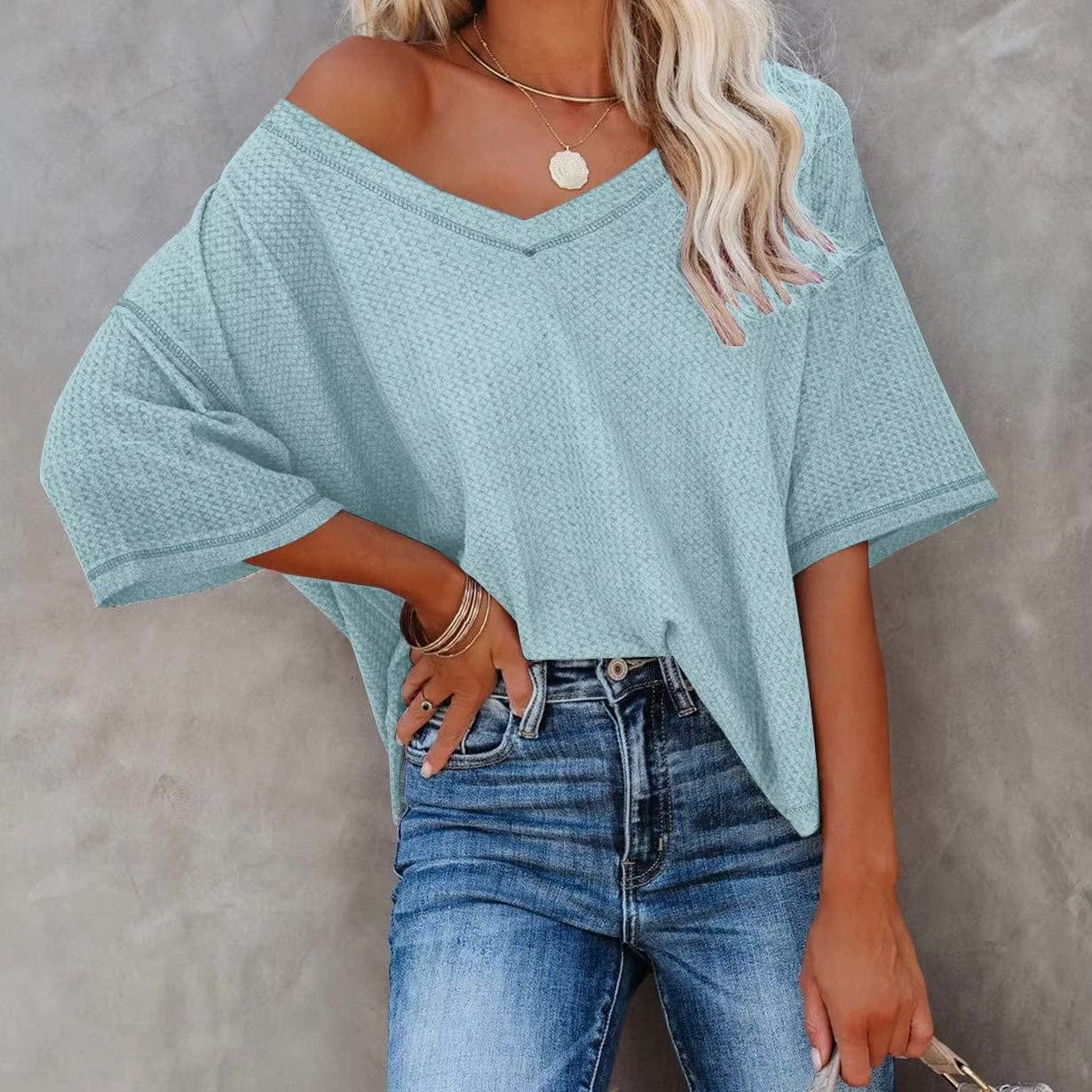 Over-Sized Casual V-Neck Shirt