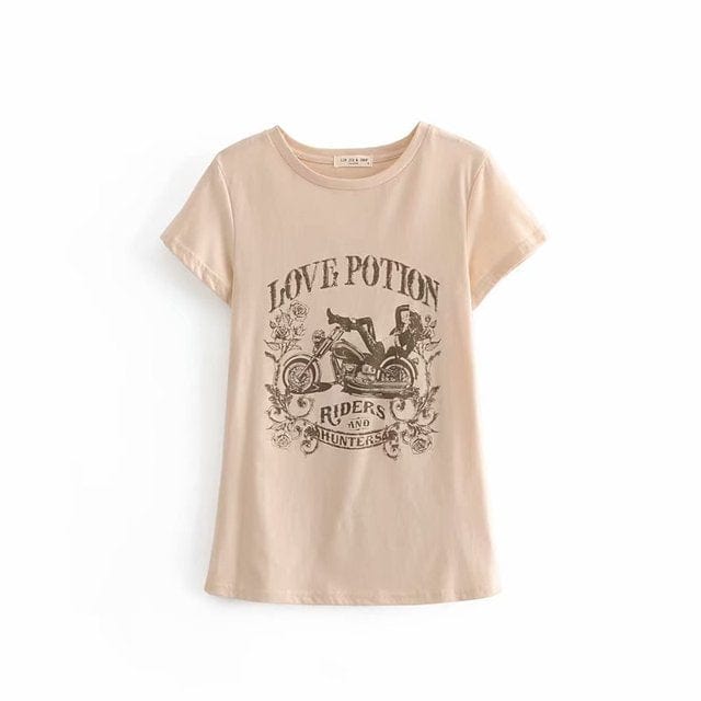 Top de manga corta con poción de amor vintage