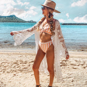 Maxi chal de encaje bohemio blanco