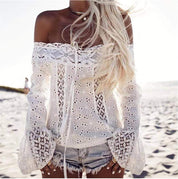 Blusa de manga larga con encaje bohemio